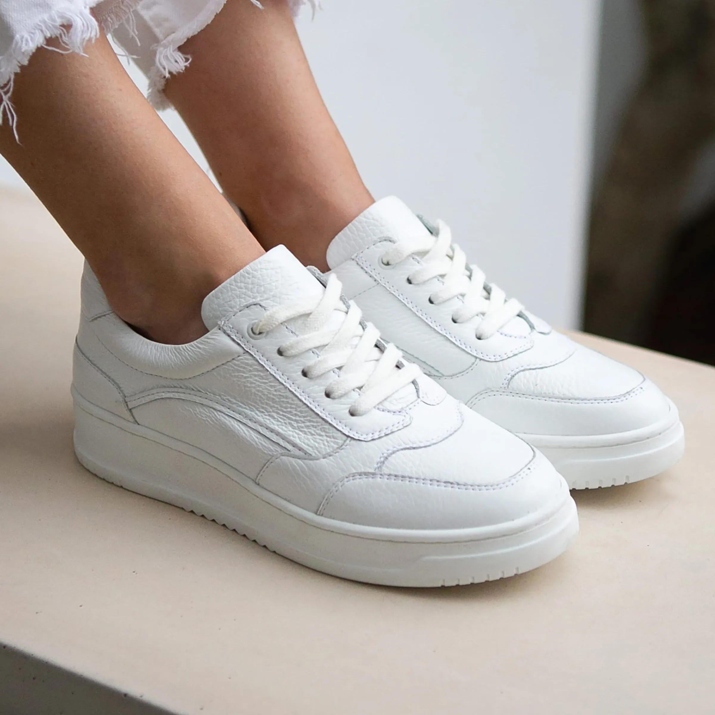 Femme JULES & JENN Baskets | Baskets vintage cuir grainé