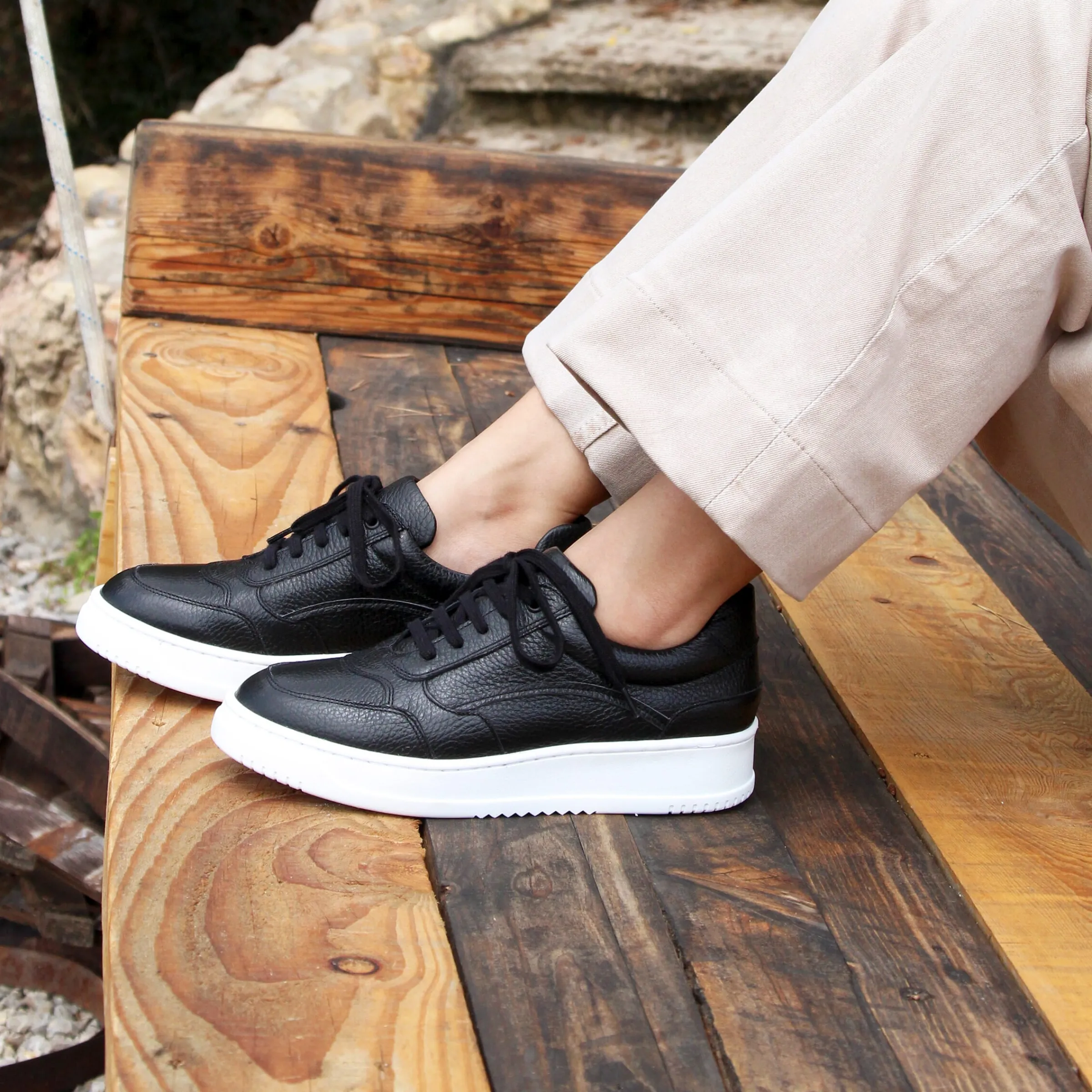 Femme JULES & JENN Baskets | Baskets vintage cuir grainé