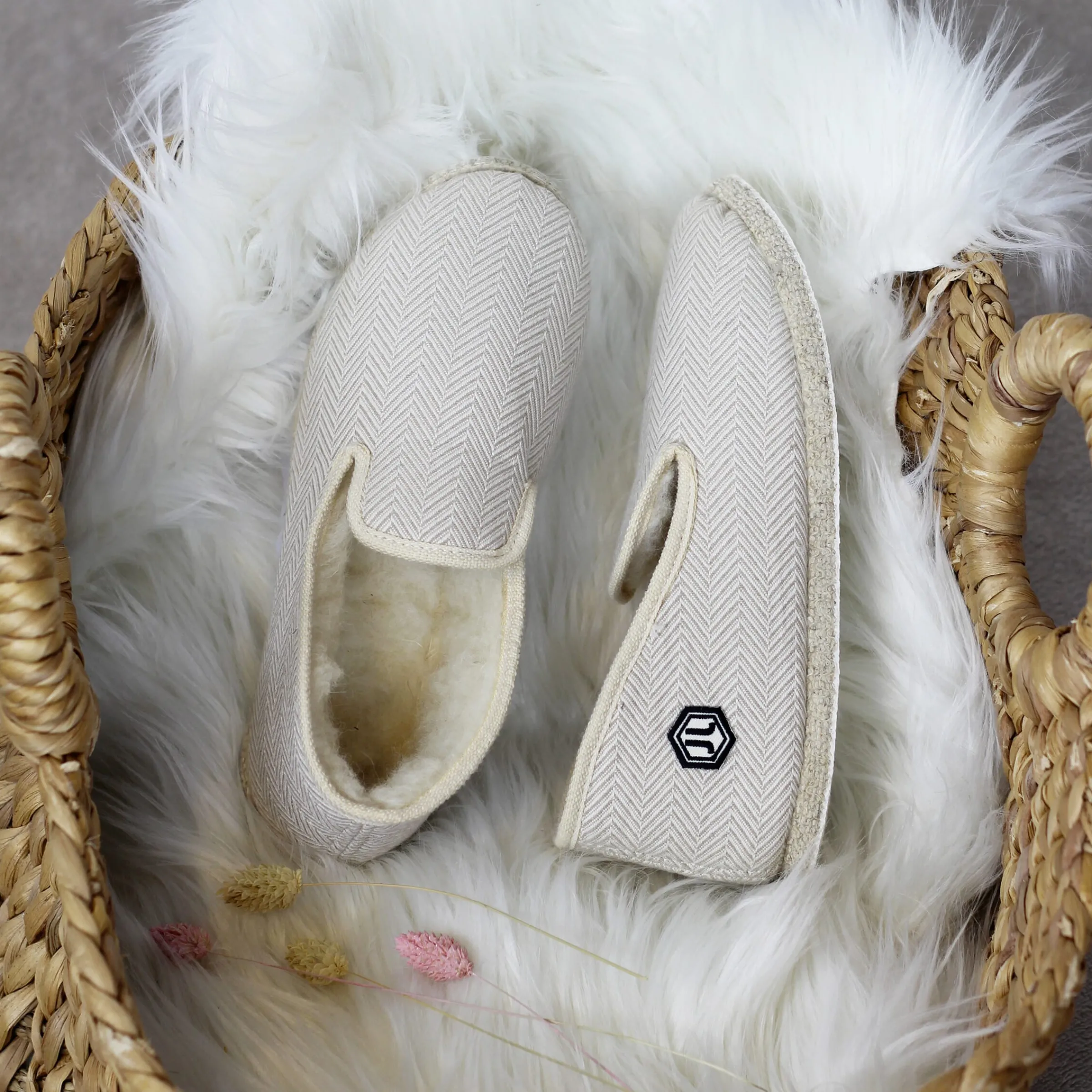 Femme JULES & JENN Charentaises | Charentaises tradition blanc beige