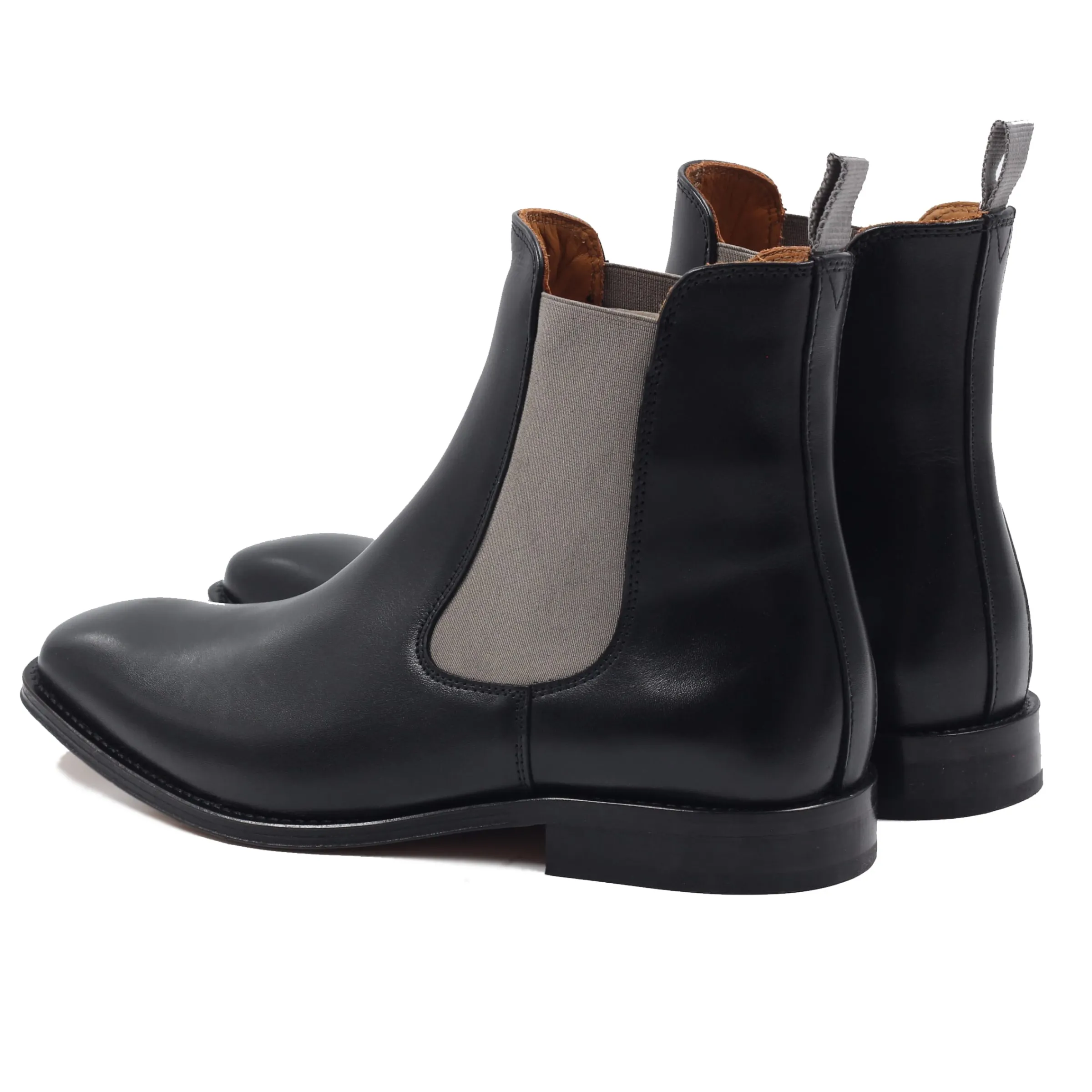 Homme JULES & JENN Fins De Série Solidaires | Chelsea boots cuir noir gris