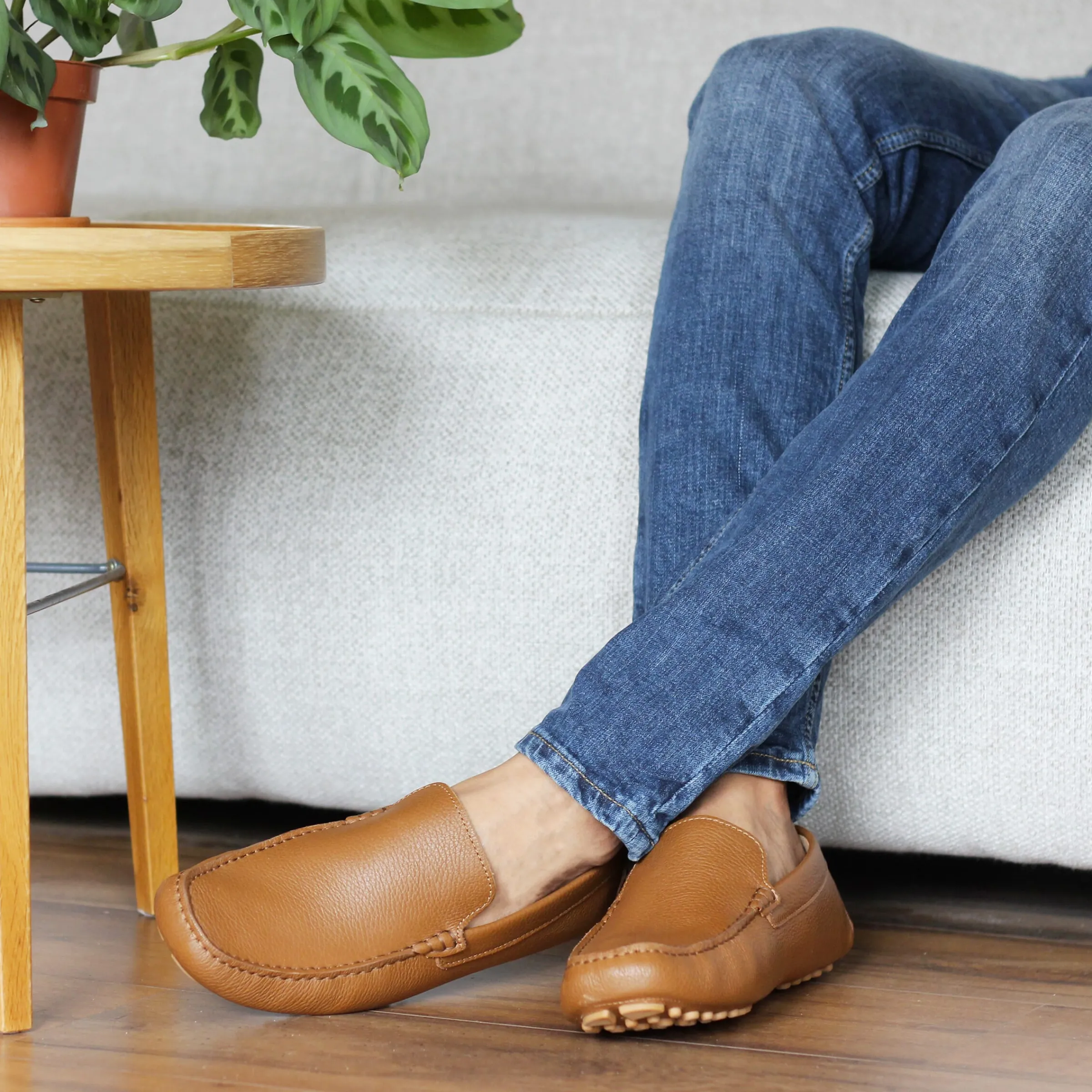 Homme JULES & JENN Fins De Série Solidaires | Mocassins cuir grainé