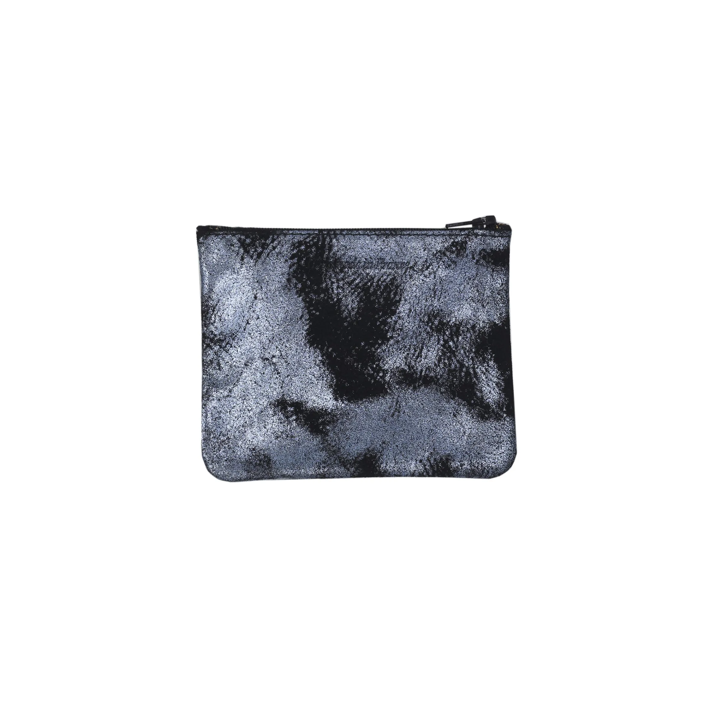 Femme JULES & JENN Pochettes | Petite Maroquinerie | Pochette cuir daim gris métallisé - Petit modèle