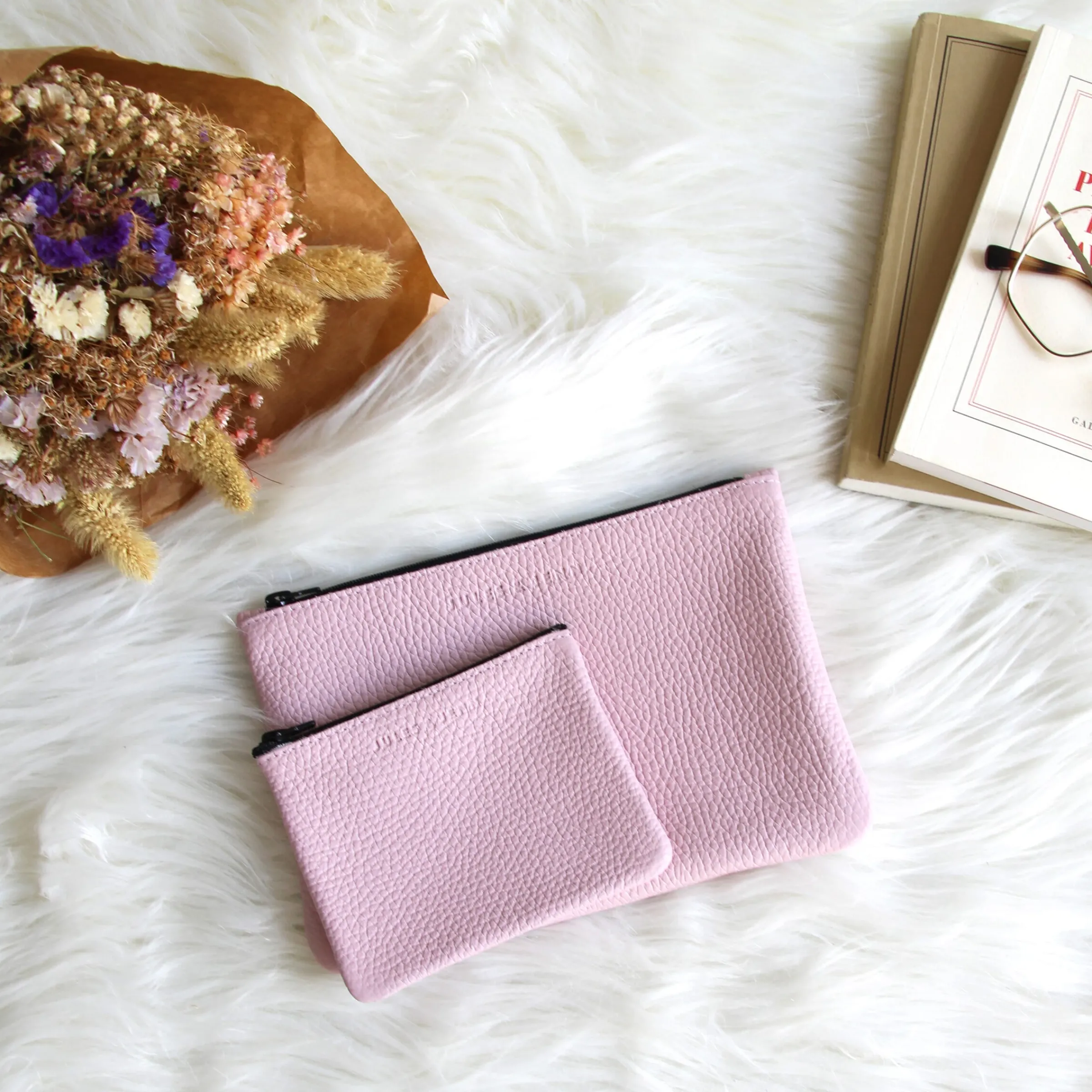 Femme JULES & JENN Dressing Recyclé | Pochettes | Pochette cuir upcyclé grainé