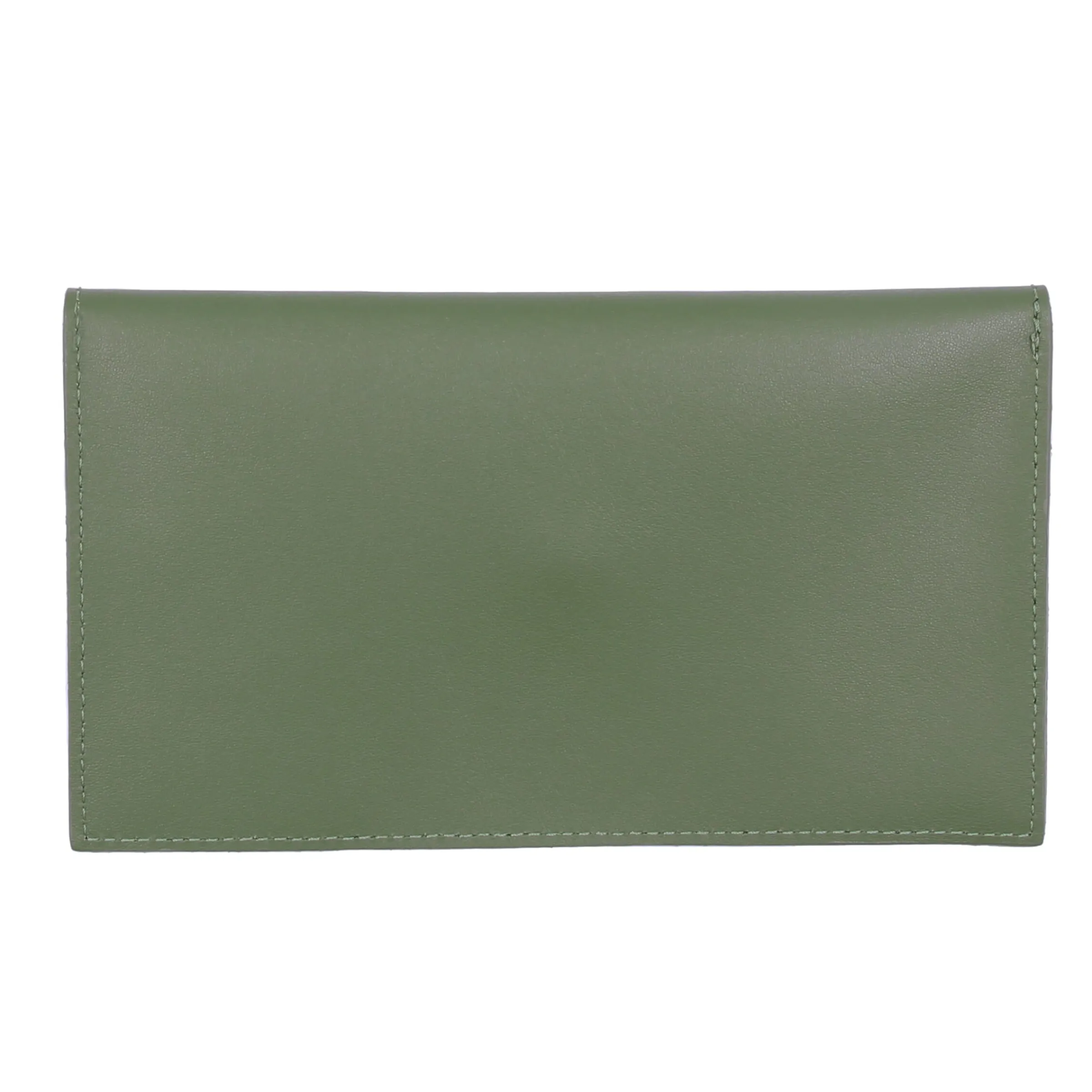 pochette_enveloppe_cuir_upcycl_kaki_3.webp Femme JULES & JENN Dressing Recyclé | Pochettes | Pochette enveloppe cuir upcyclé