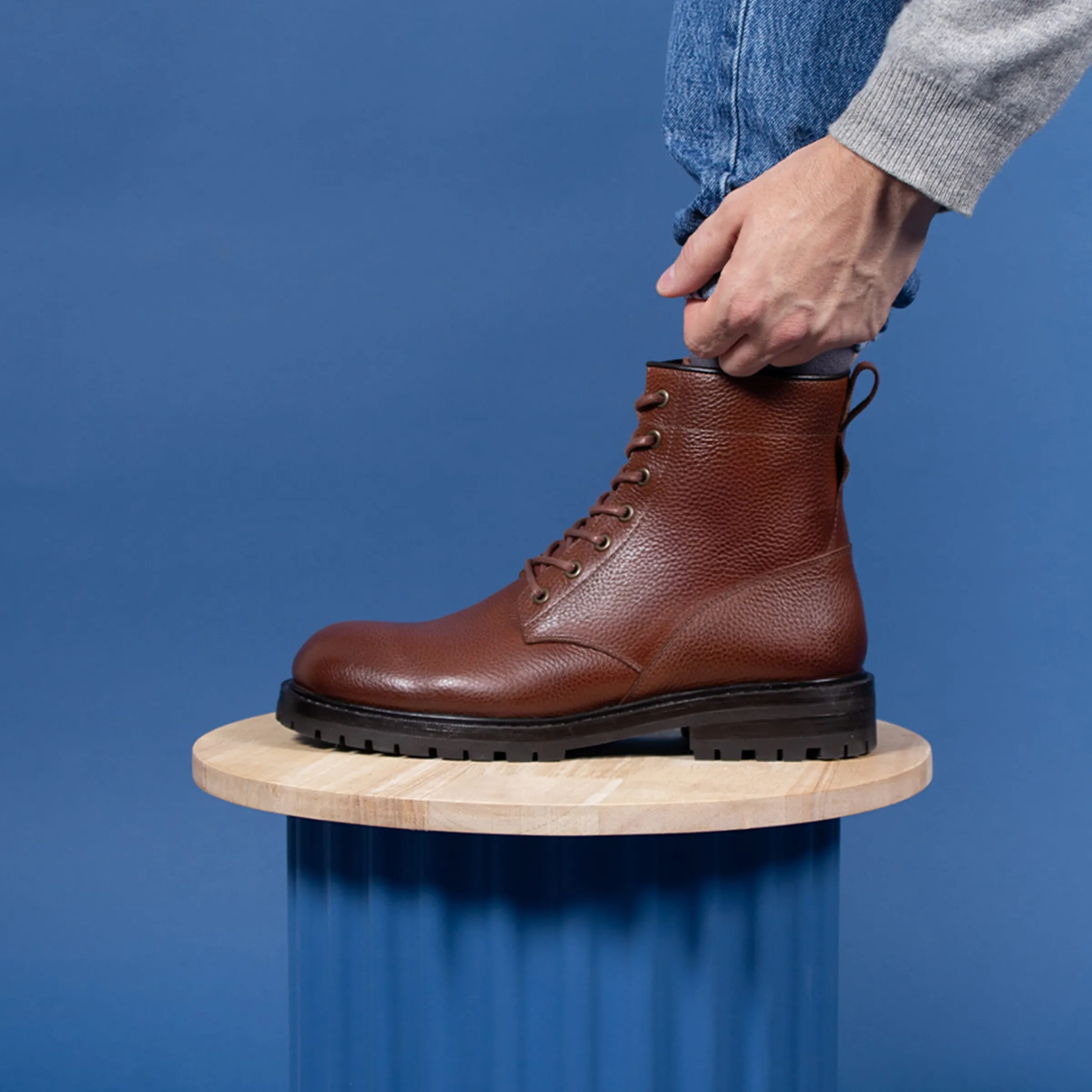Homme JULES & JENN Boots | Ranger boots cuir grainé