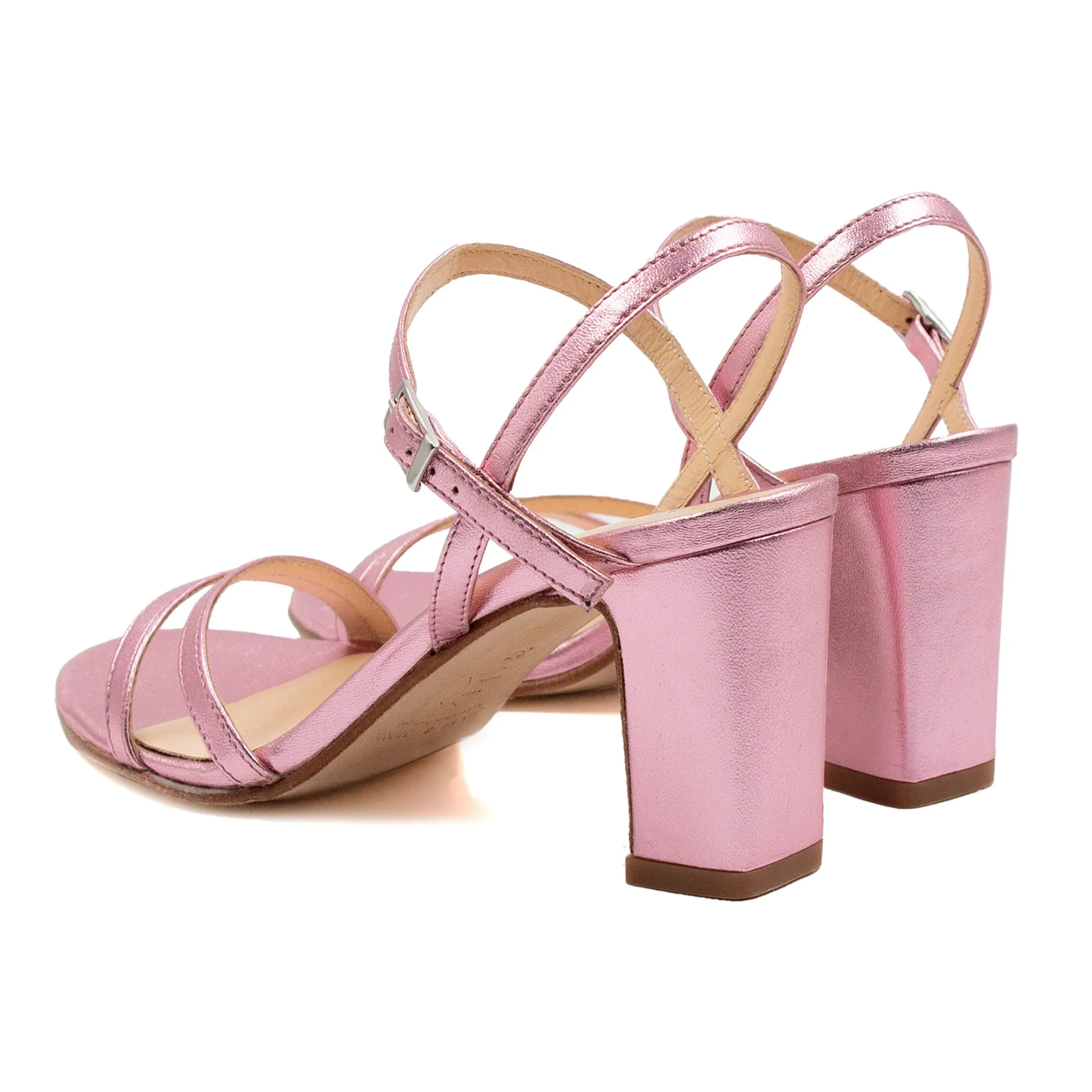 Femme JULES & JENN Sandales | Sandales talon épurées cuir rose