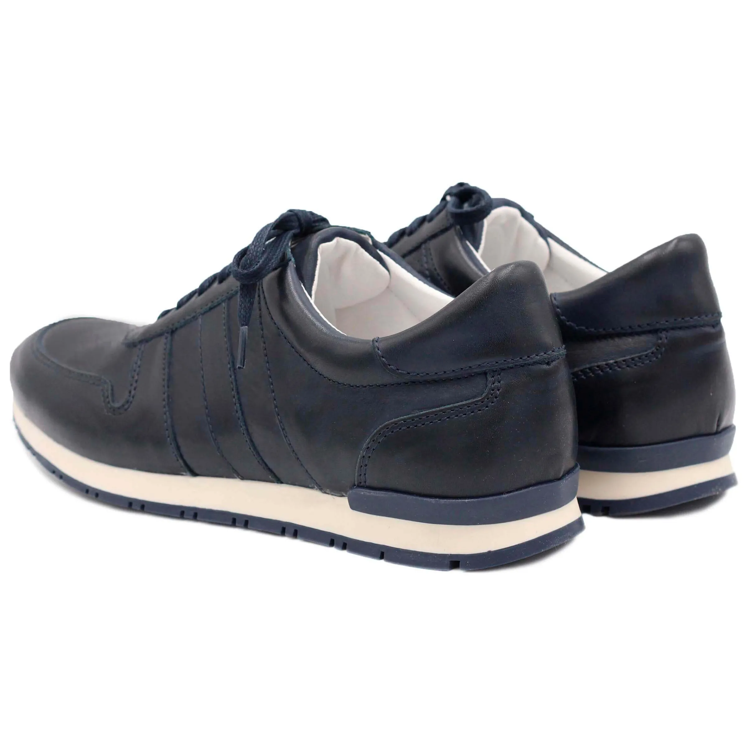 Homme JULES & JENN Fins De Série Solidaires | Sneakers cuir bleu marine