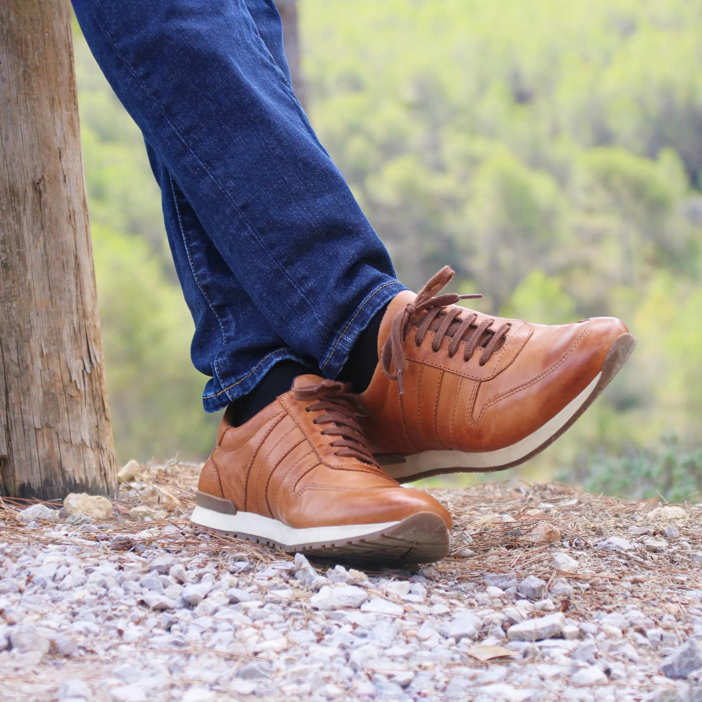Homme JULES & JENN Baskets | Sneakers cuir marron